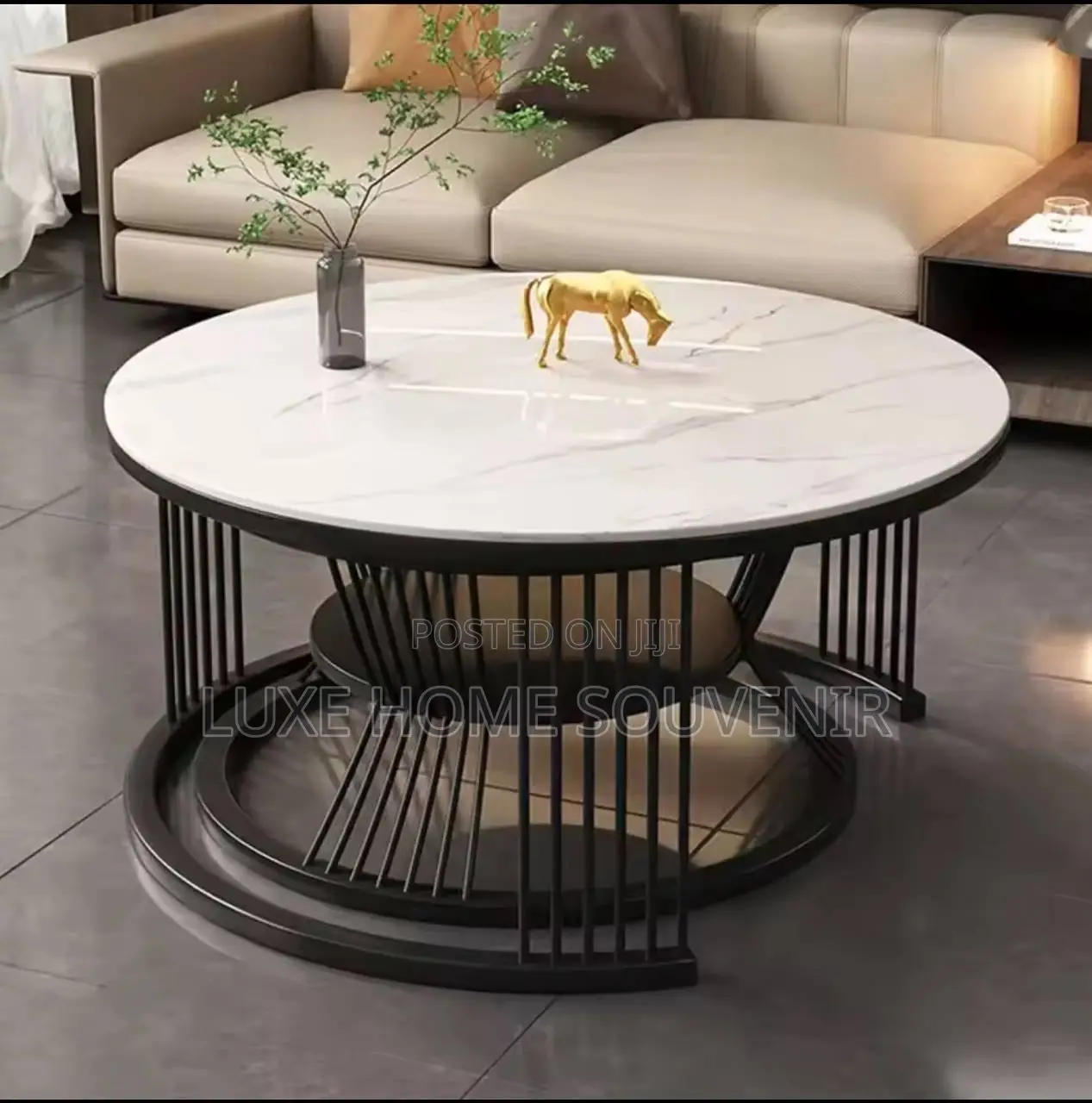 Real Marble Twin Center Table