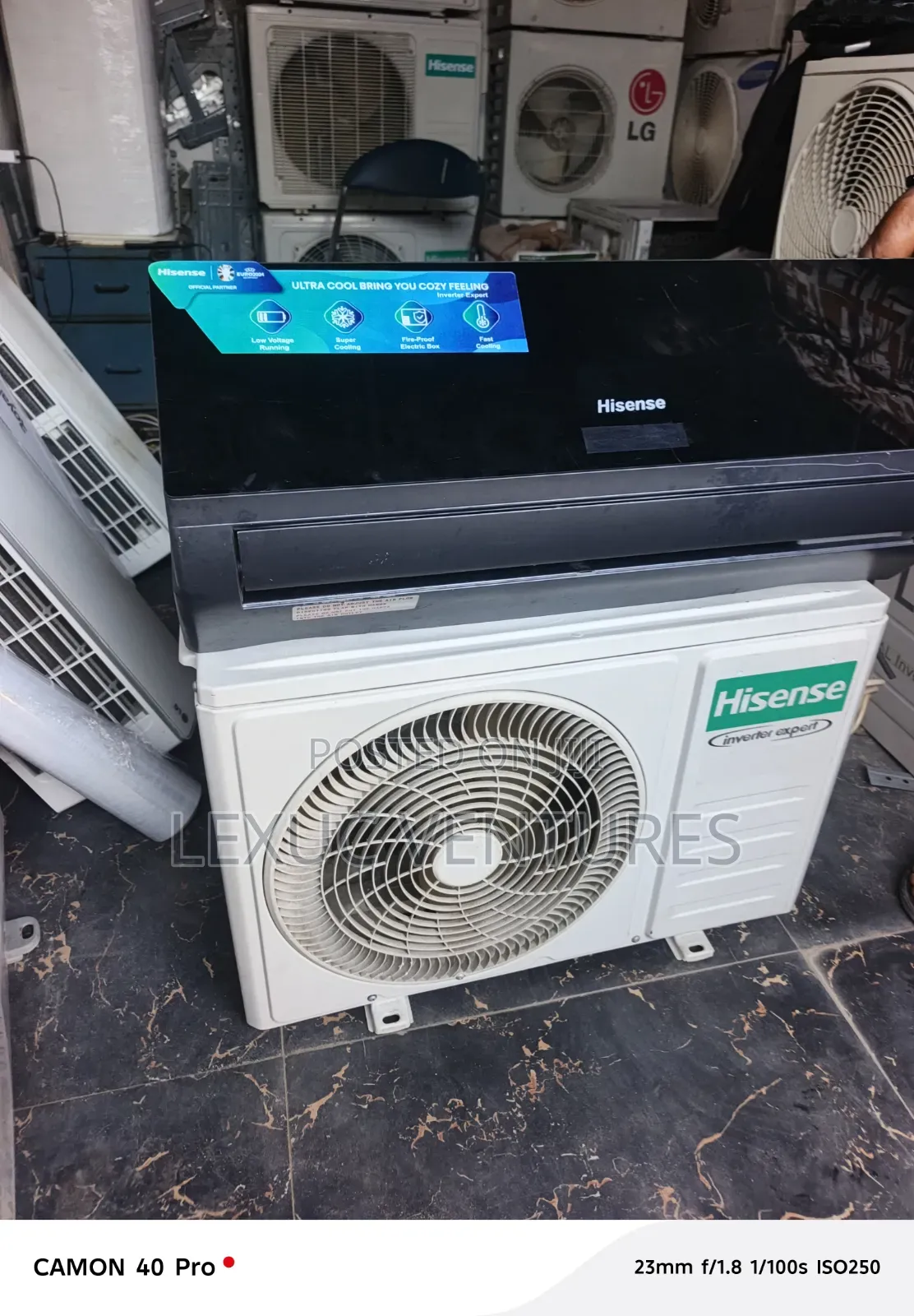Hisense Inverter Expert 1.5hp Black Indoor 100% Copper Tested Okay
