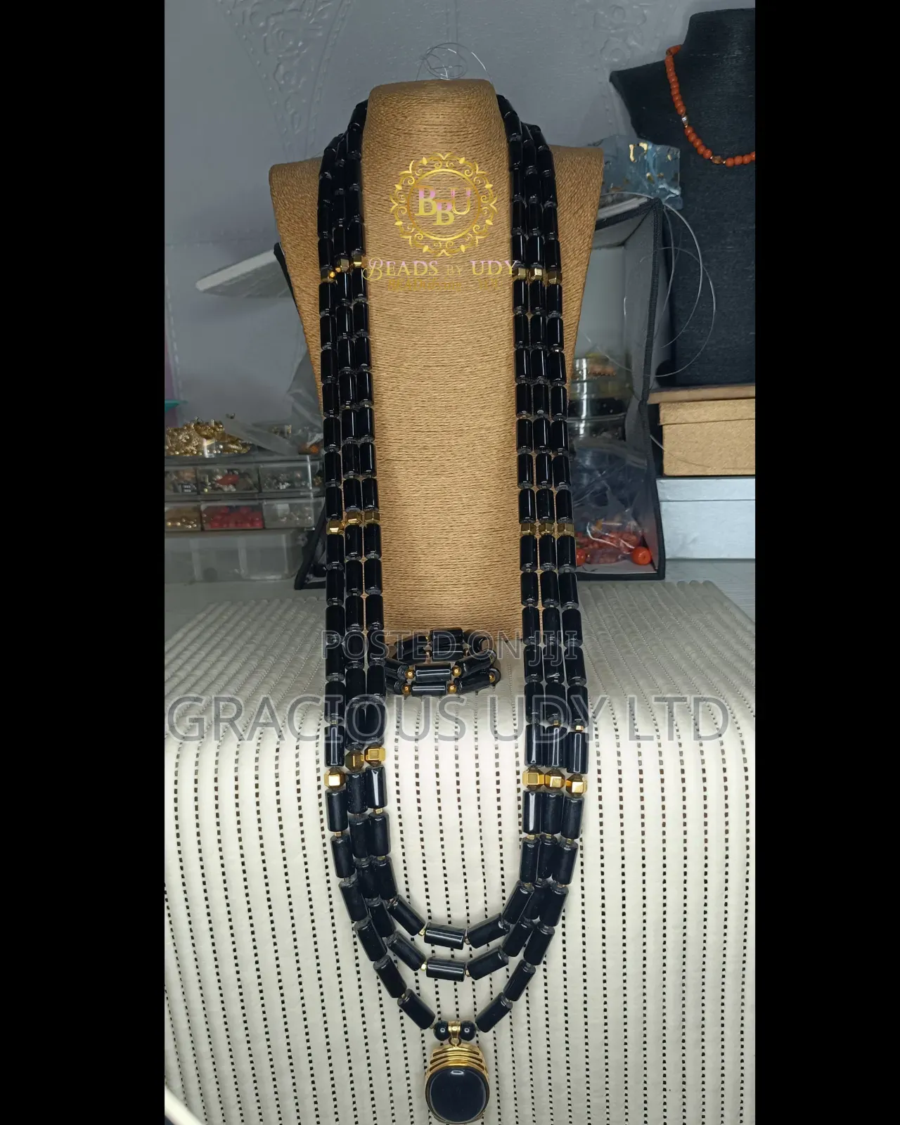 Long Pipe Beaded Necklace