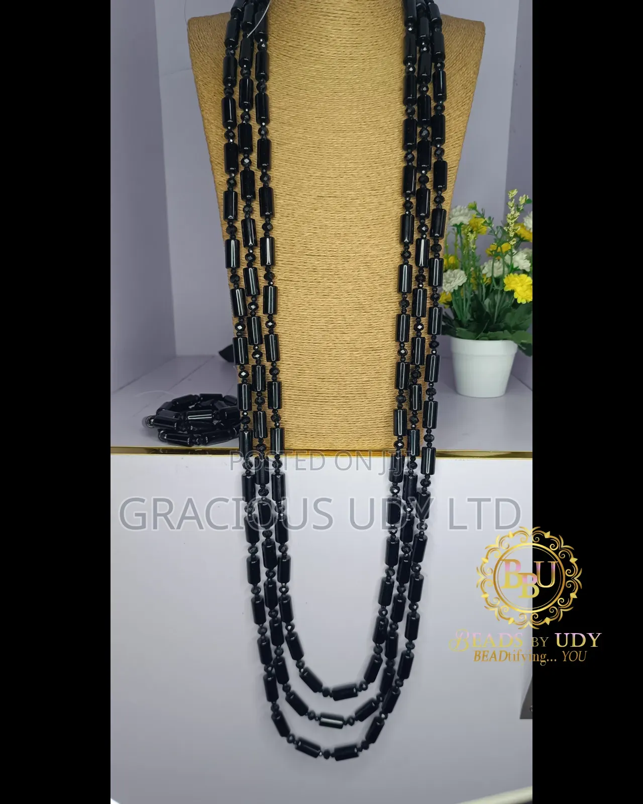 Long Pipe Beaded Necklace