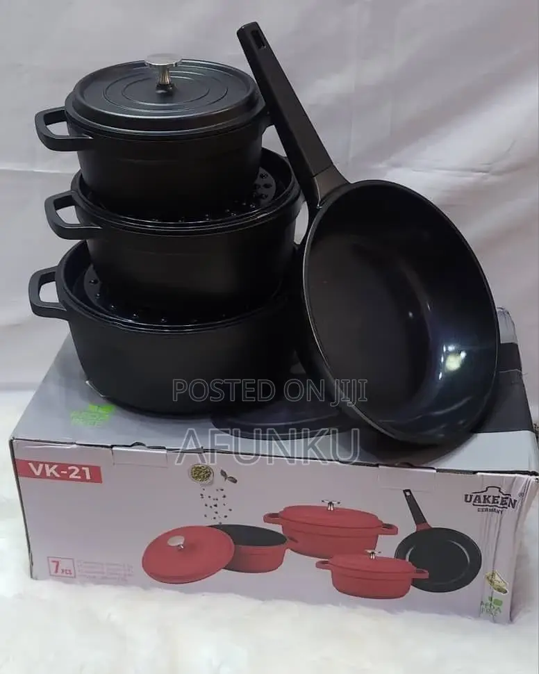 Uakeem Quality 7pcs Aluminium Cast Pot With Induction Bottom