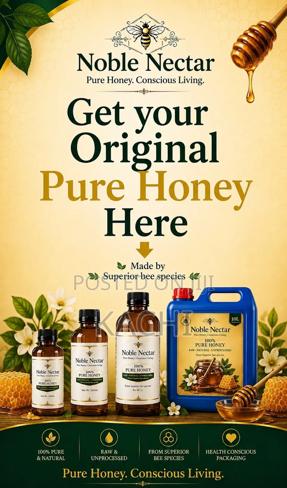 100% Original Honey by Noble Nectar | 10L Gallon