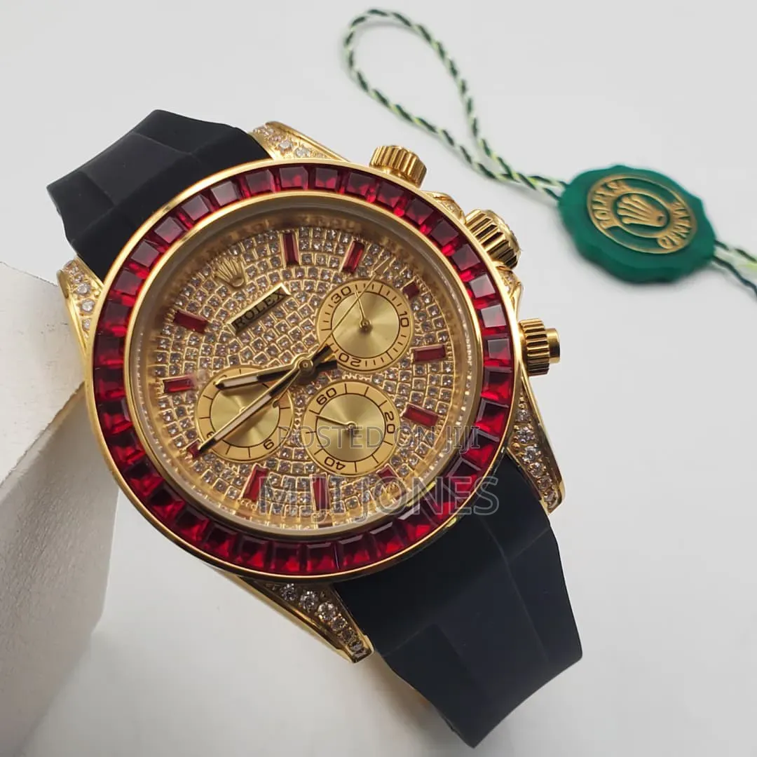 *Gold Dials. Rubber Flex. – Rolex Style Chronograph*