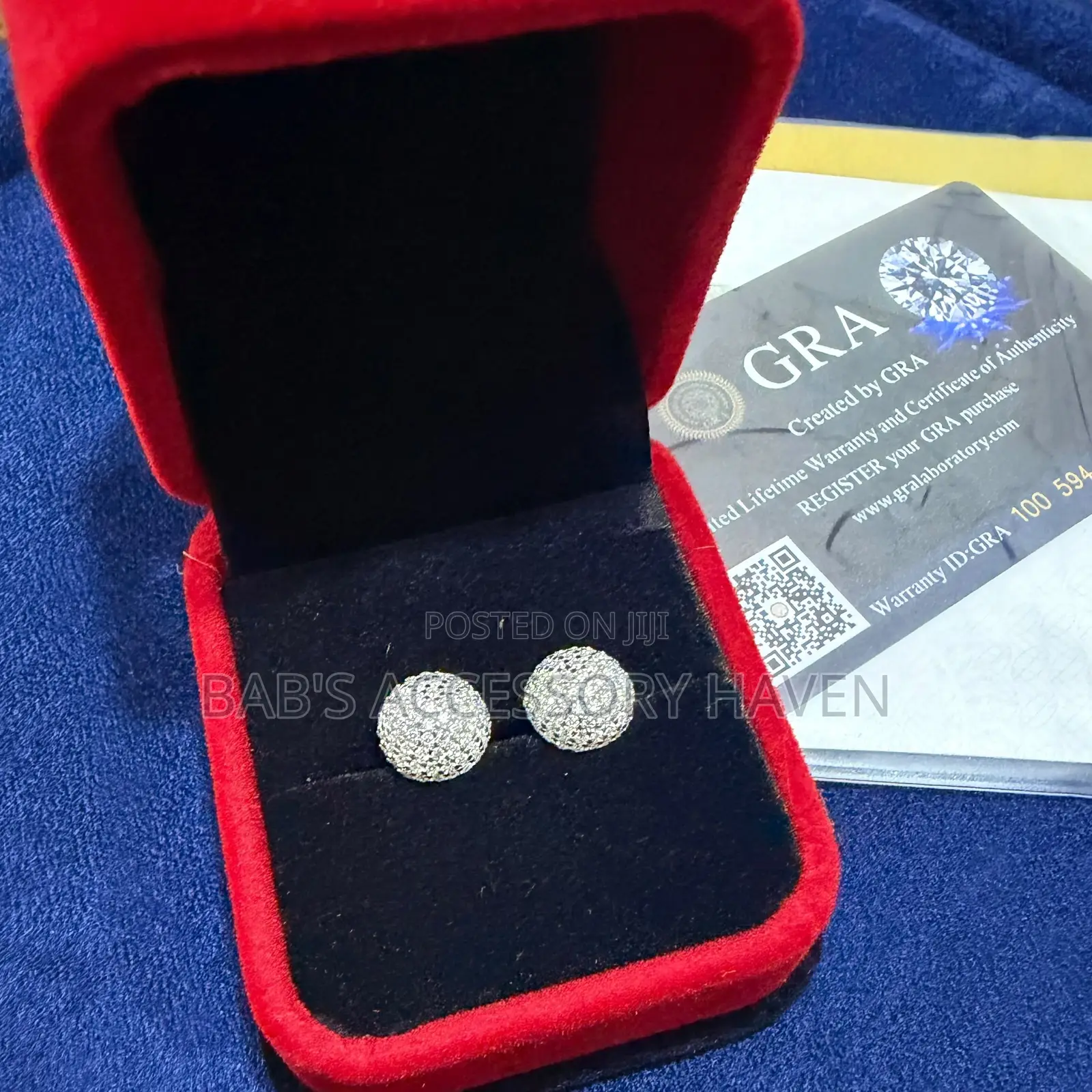 Luxury GRA Certified Moissanite Diamond Ball Stud Earrings