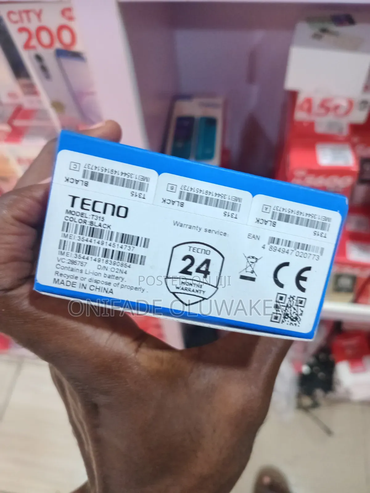 New Tecno T315 Black