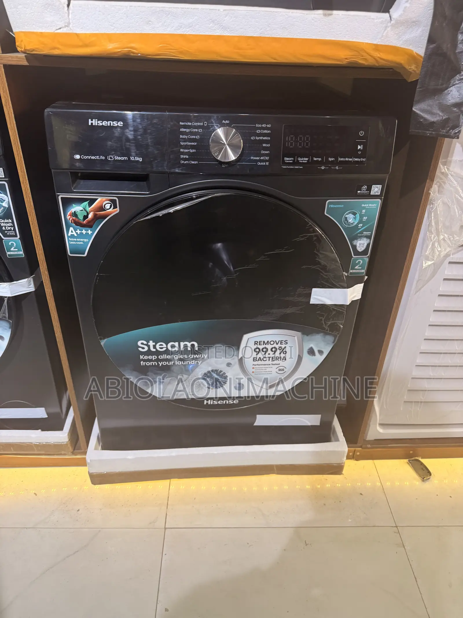 Hisense 10KG Automatic Washing Machine Steam Wash and Inverter Motor