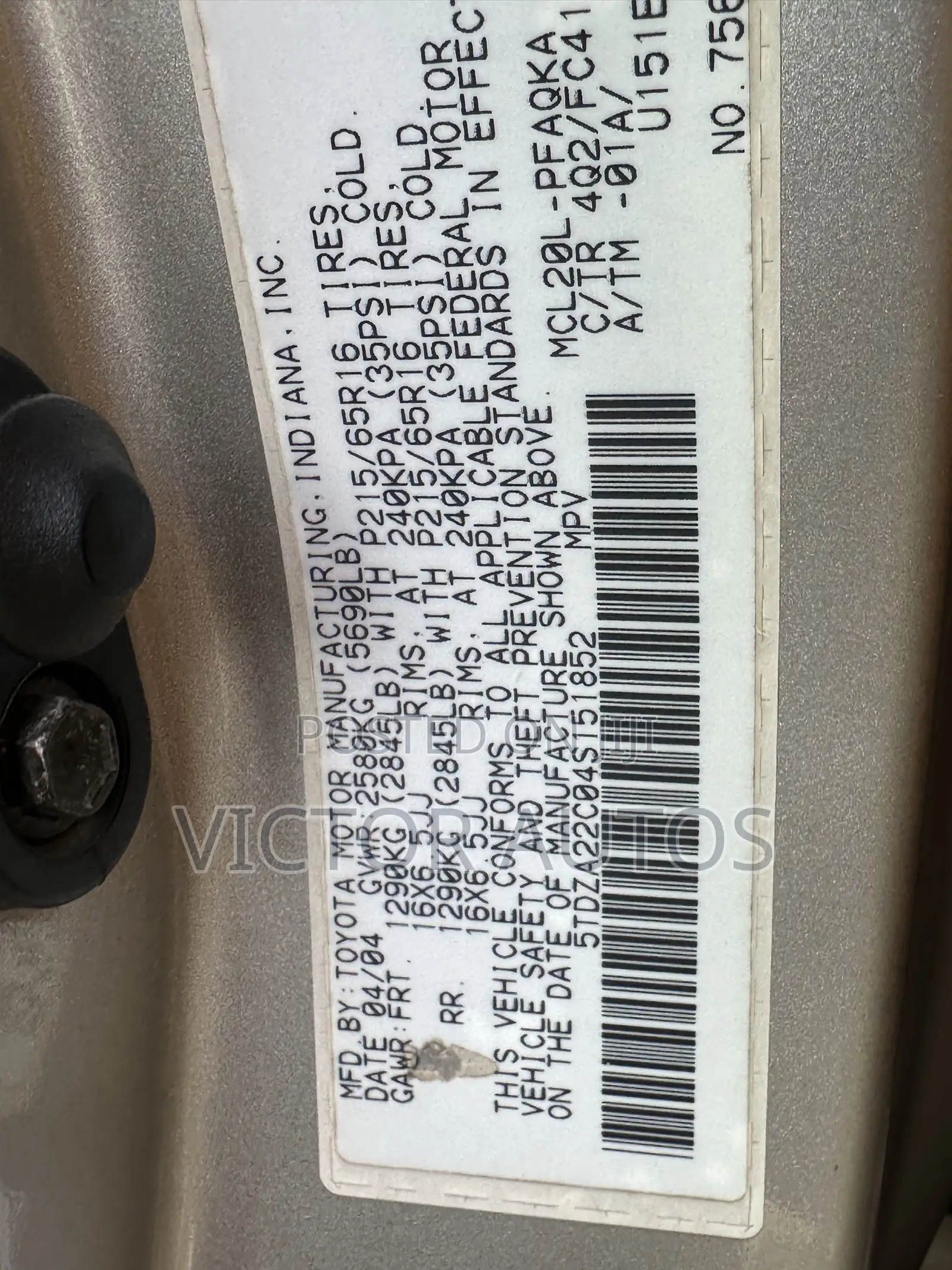 Toyota Sienna 2006 Gold