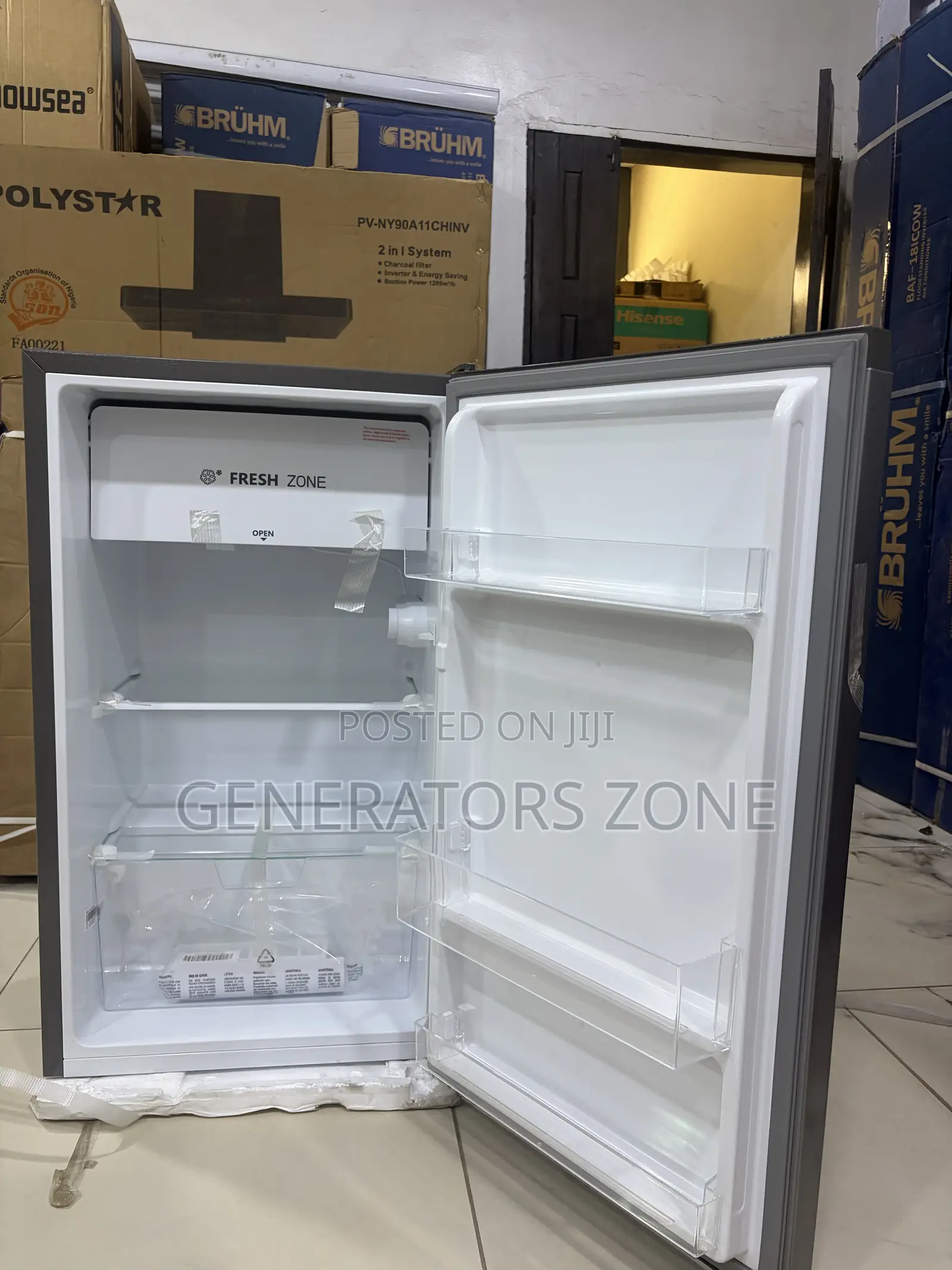 Hisense Silver 90L Single Door Fridge
