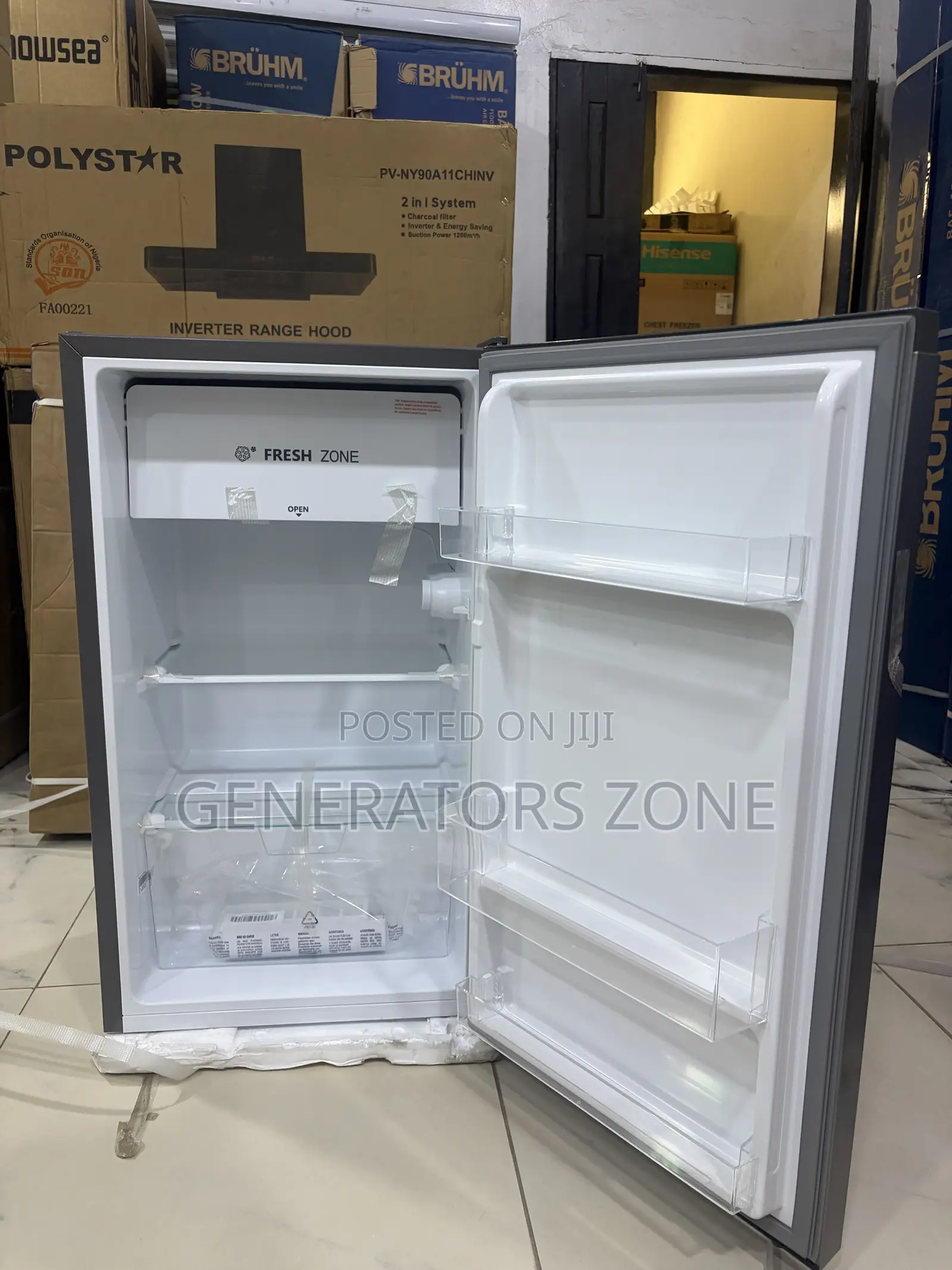 Hisense Silver 90L Single Door Fridge