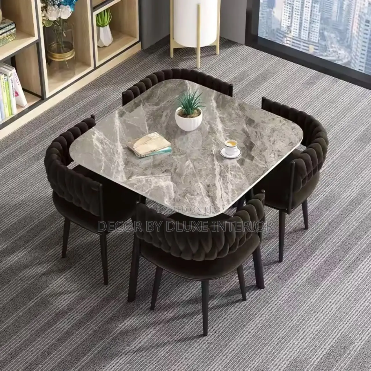 Luxury Rock Slab 4-Seater Dining Set