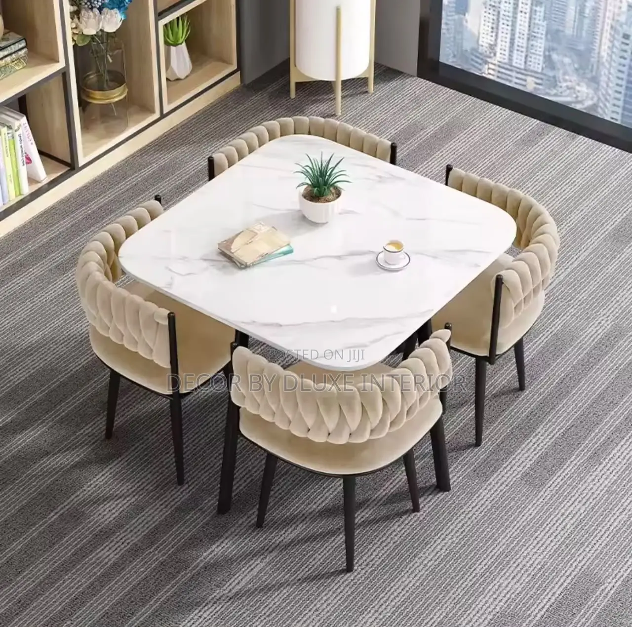 Luxury Rock Slab 4-Seater Dining Set