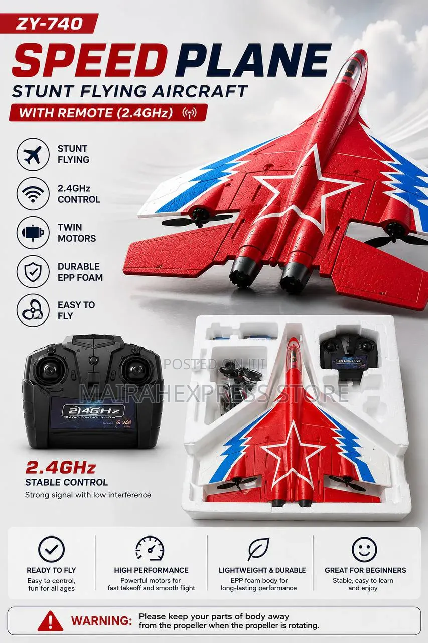 Zy-740 Speed Plane — Stunt Flying Aircraft With Remote (2.4ghz) HMK