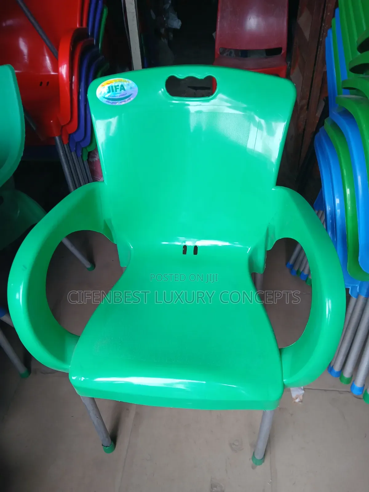 Plastic Chair With Iron Leg