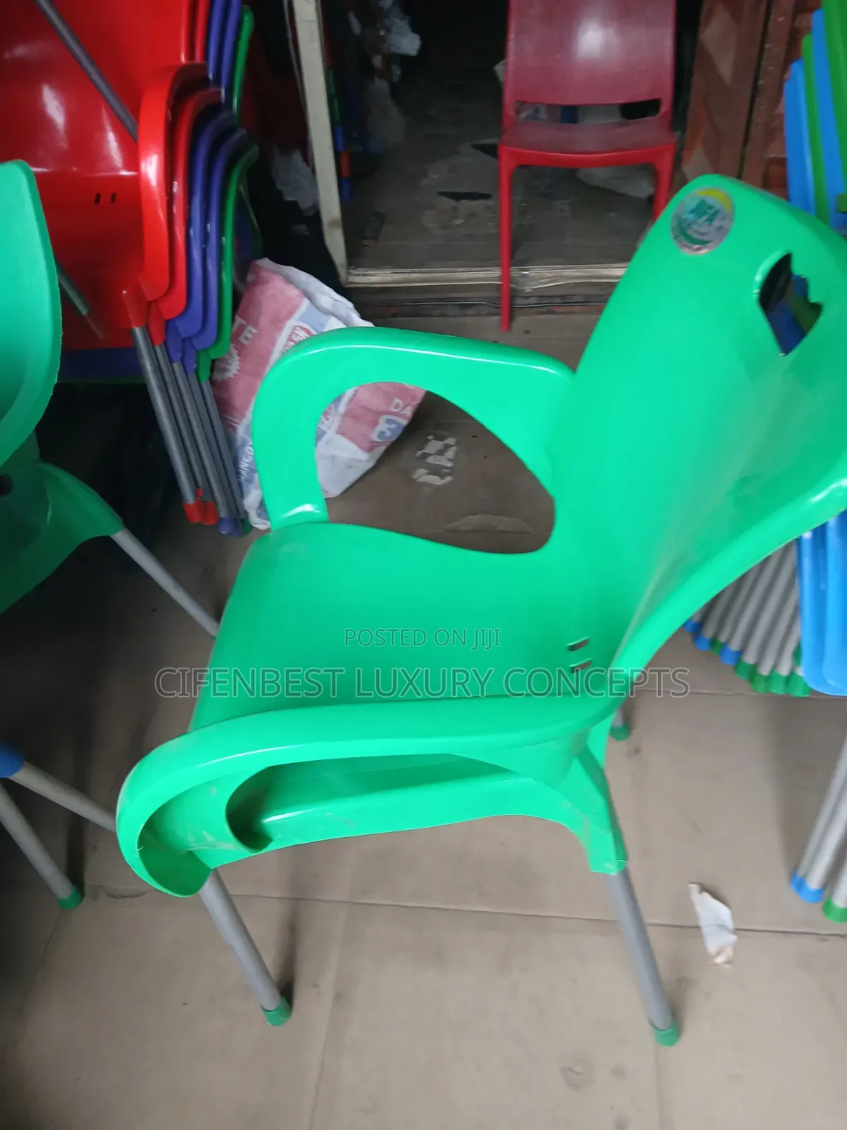 Plastic Chair With Iron Leg
