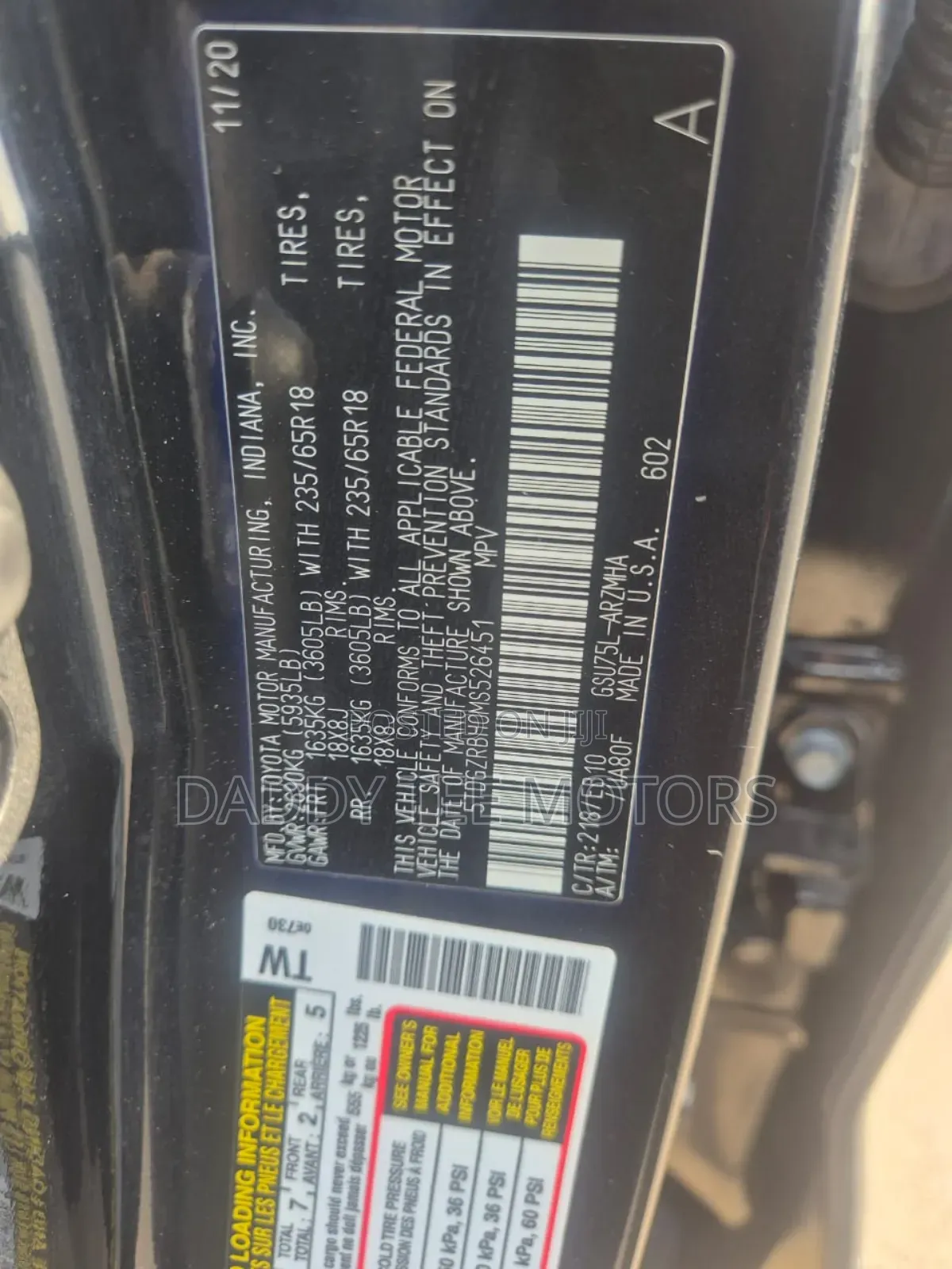 Toyota Highlander XLE 2021 Black