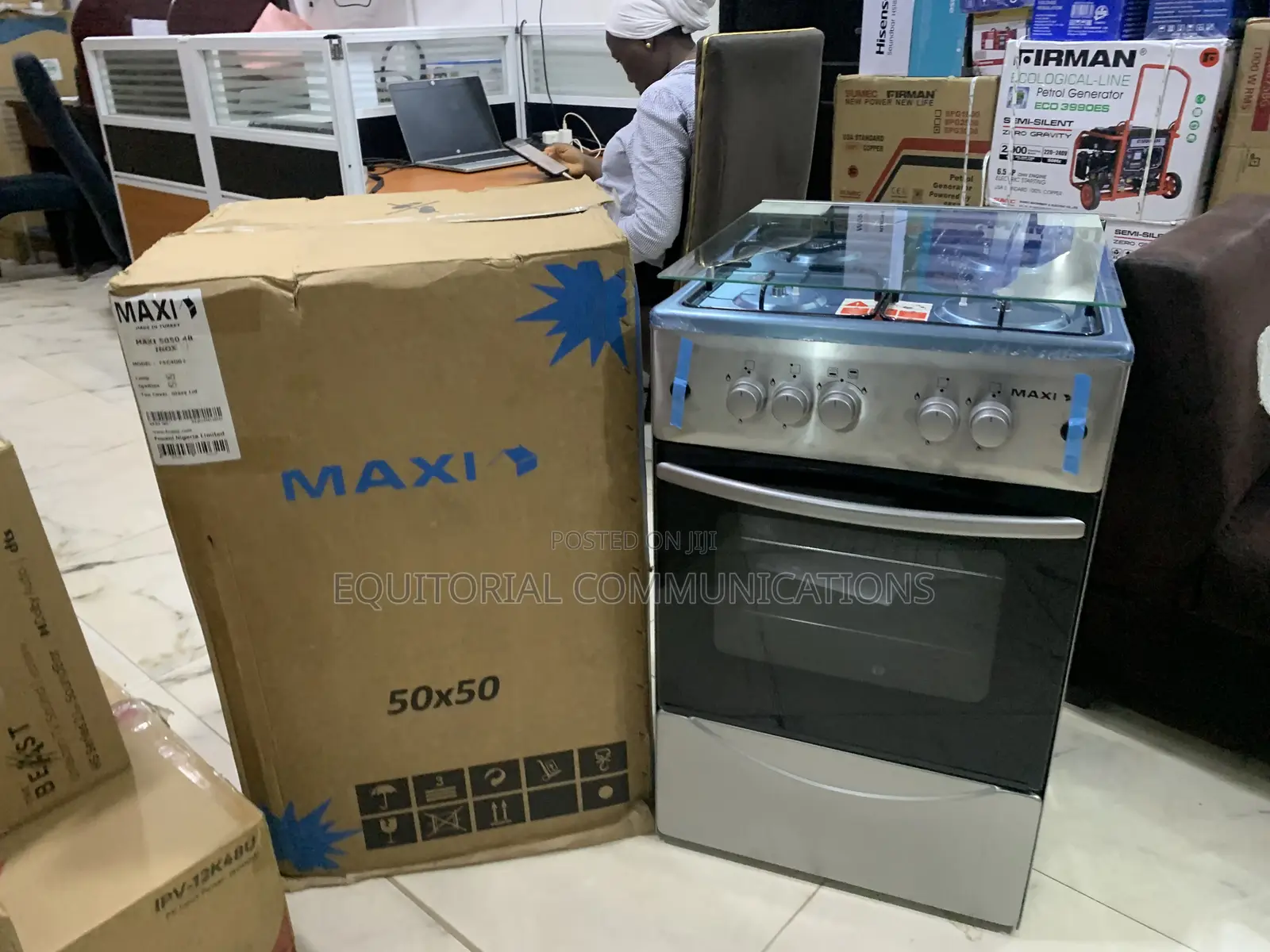 Maxi 4-Burner Inox Gas Cooker