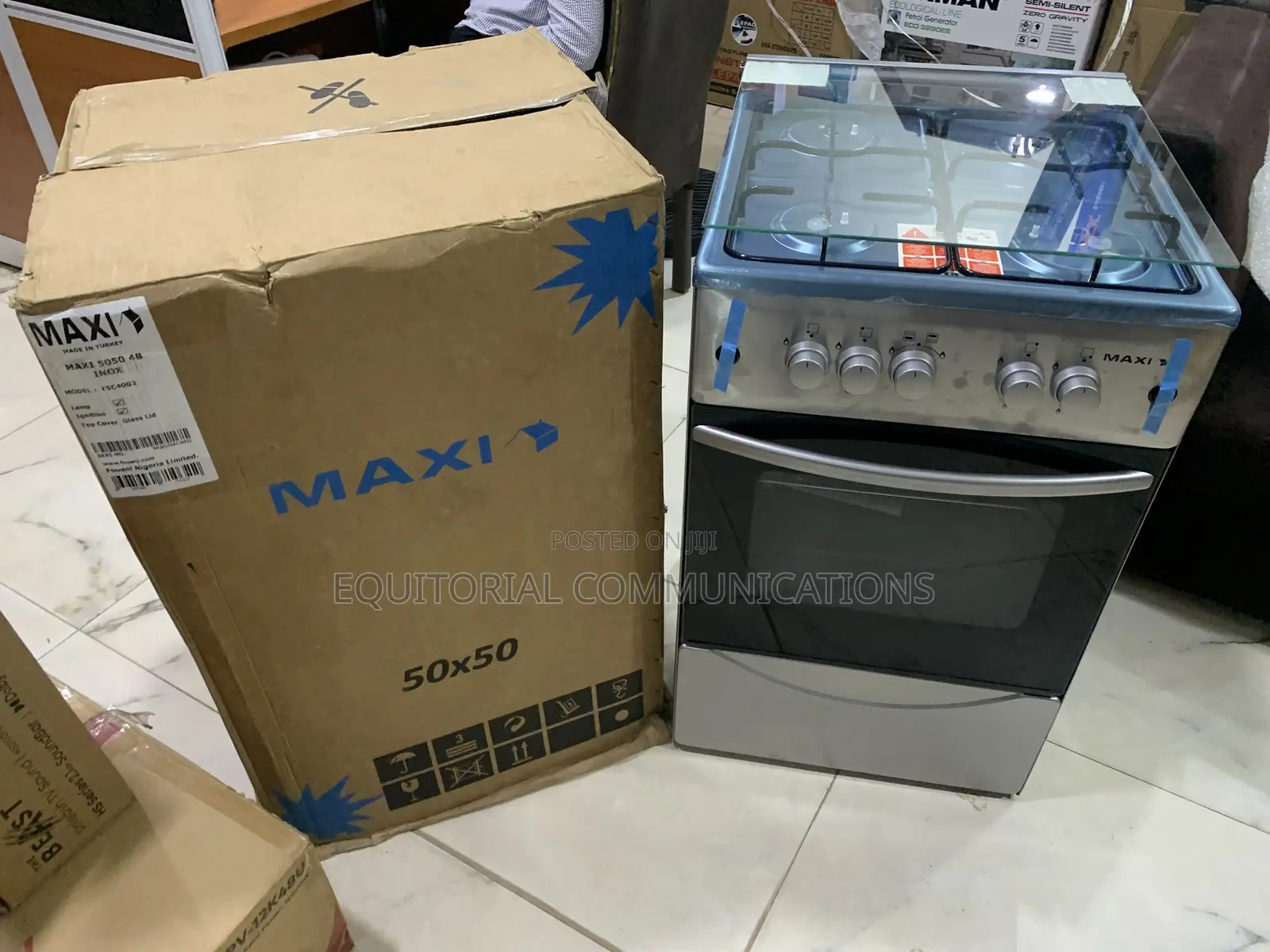 Maxi 5050 4-Burner Inox Gas Cooker With Built-in Oven