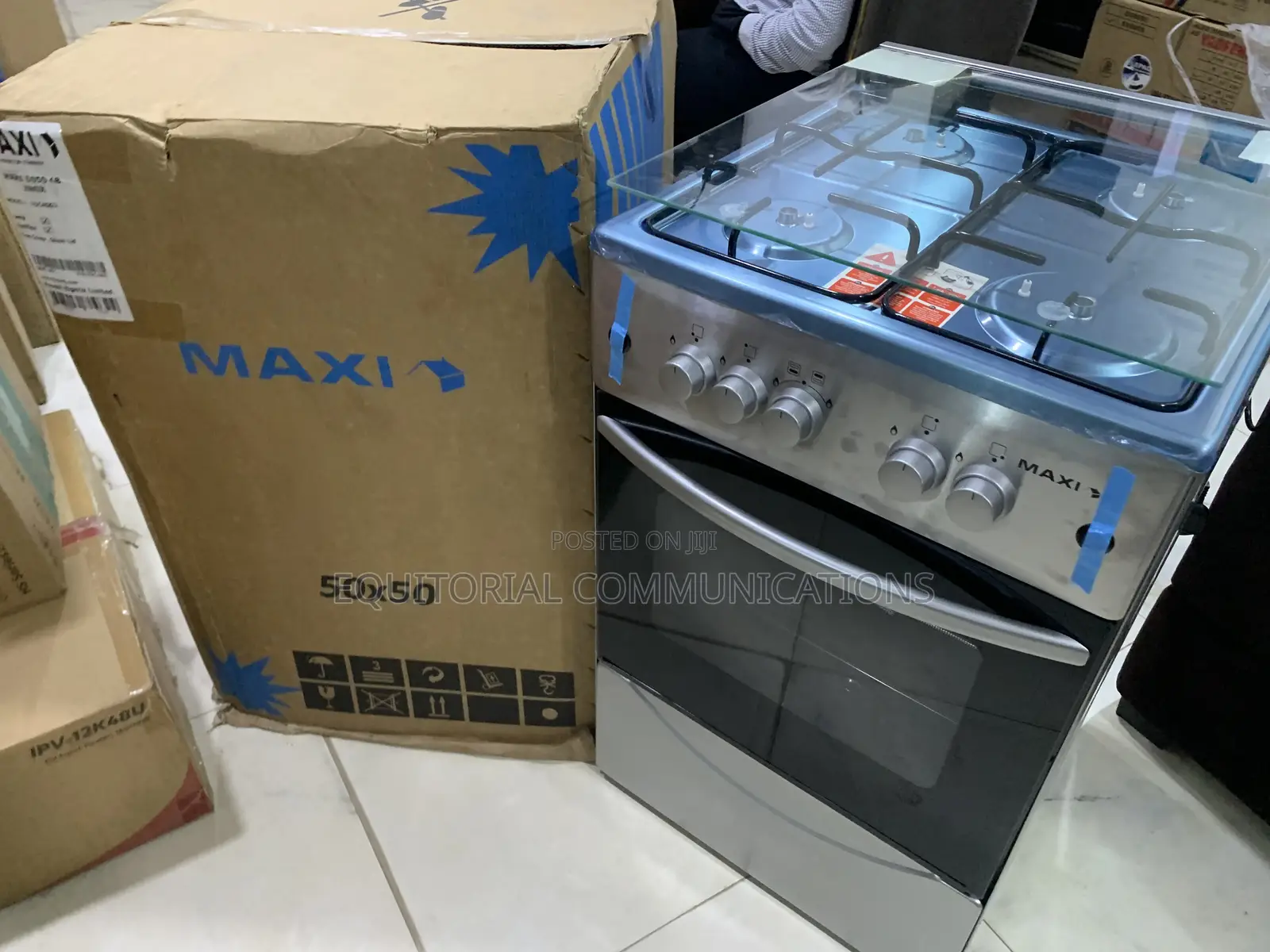 Maxi F5C40G2 4-Burner 5050 Gas Cooker With Oven and Inox Finish