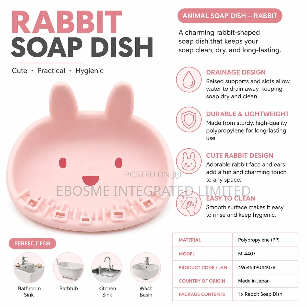 Japanese Rabbit Soap Dish – Pink