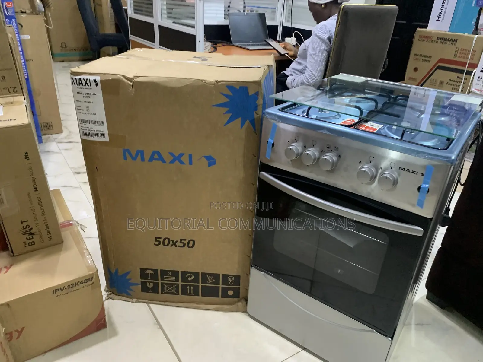 Maxi 5050 4-Burner Freestanding Gas Cooker With Inox Exterior