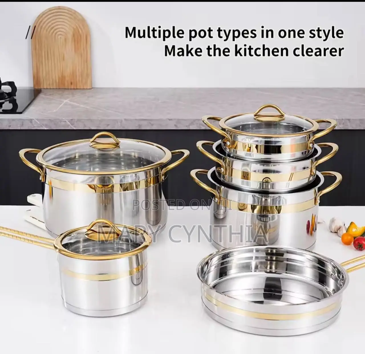 11 Pieces Cookware Set Stainless Steel