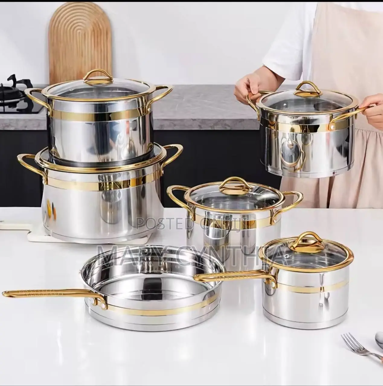 11 Pieces Cookware Set Stainless Steel
