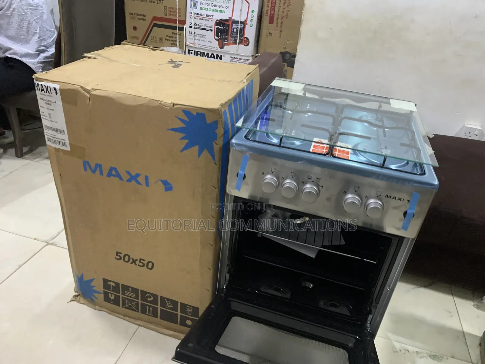 Maxi F5C40G2 4-Burner 50X50 Inox Kitchen Cooker With Gas Oven