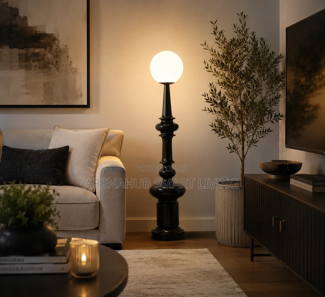 Italian Roman Column Floor Lamp Living Dining Room Sofa Side Home