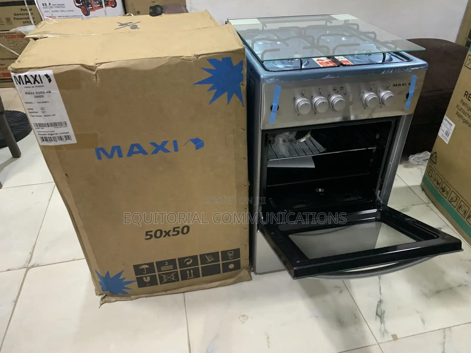 Maxi 5050 4-Burner Inox Stove With Integrated Gas Oven