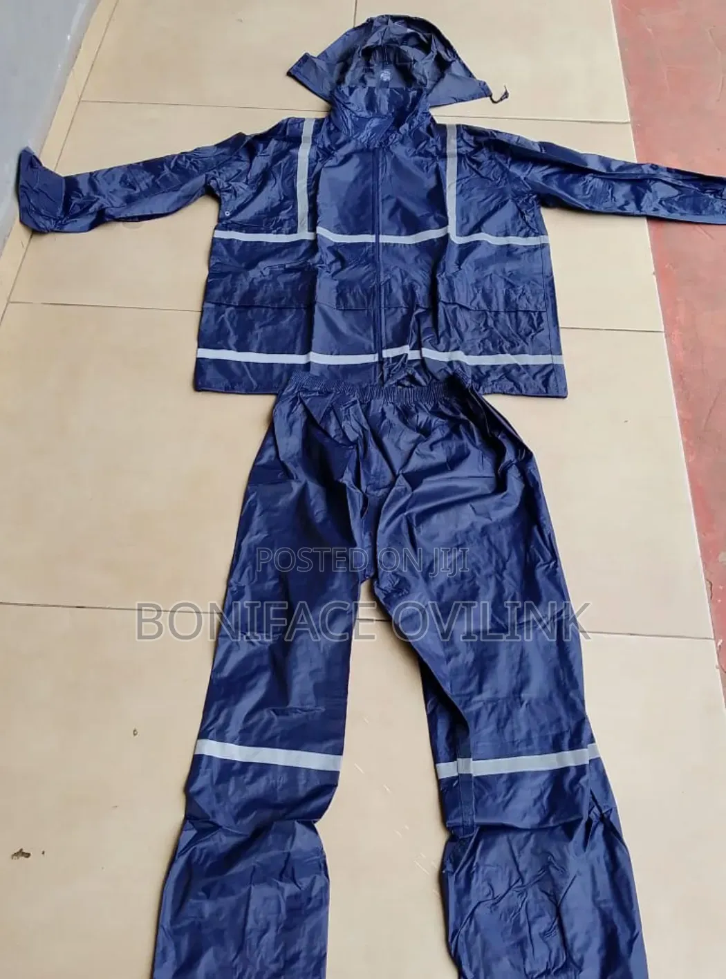Reflective Polyester/PVC Rainsuit Navy Colour Heavy Duty