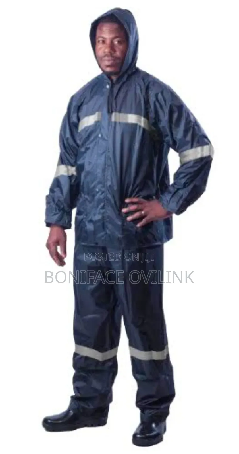 Reflective Polyester/PVC Rainsuit Navy Colour Heavy Duty