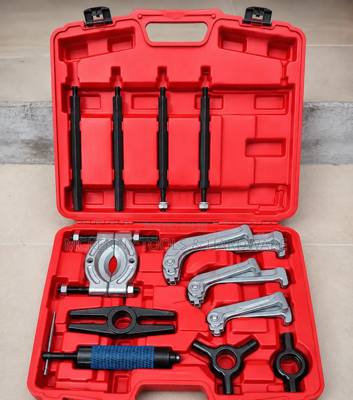 25-Piece 10-Ton Hydraulic Bearing Puller and Separator Kit.