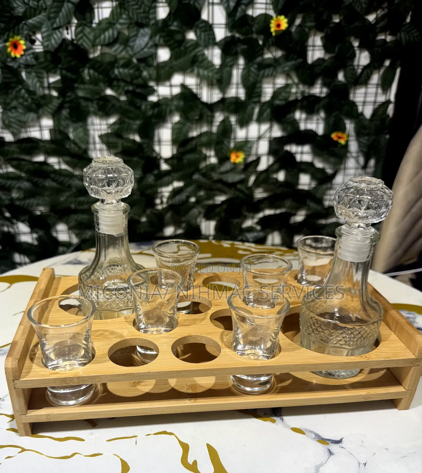 14-Hole Bamboo Tequila and Shot Glass Holder Rack