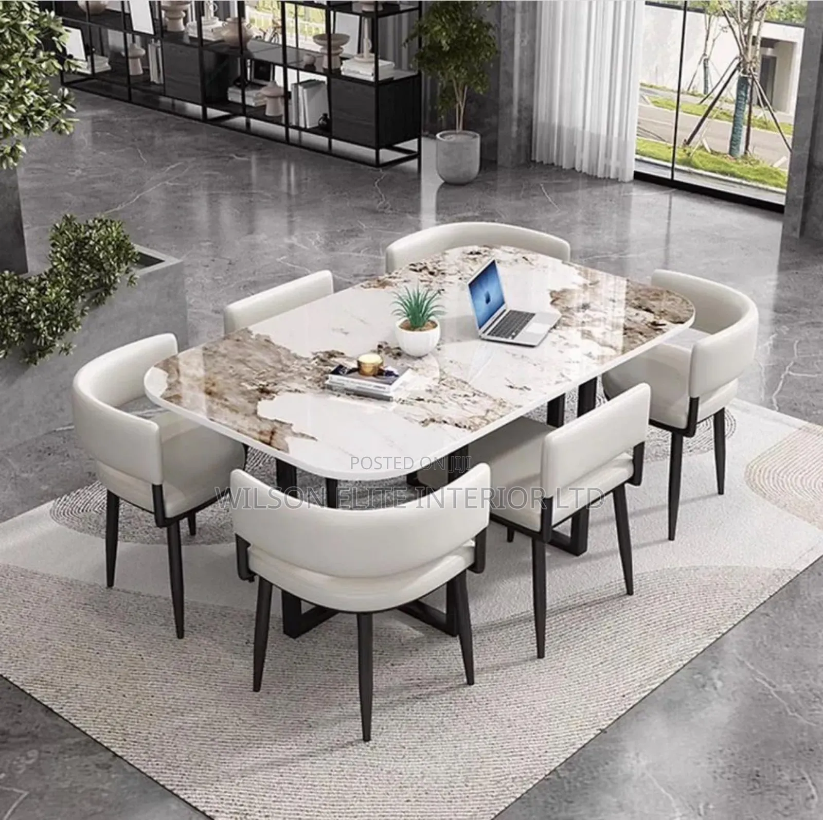 6 Seaters Marble Top Executive Dinning Set