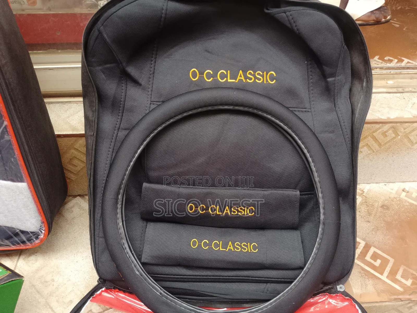 Fabric Car Seats Cover With Steering Cover