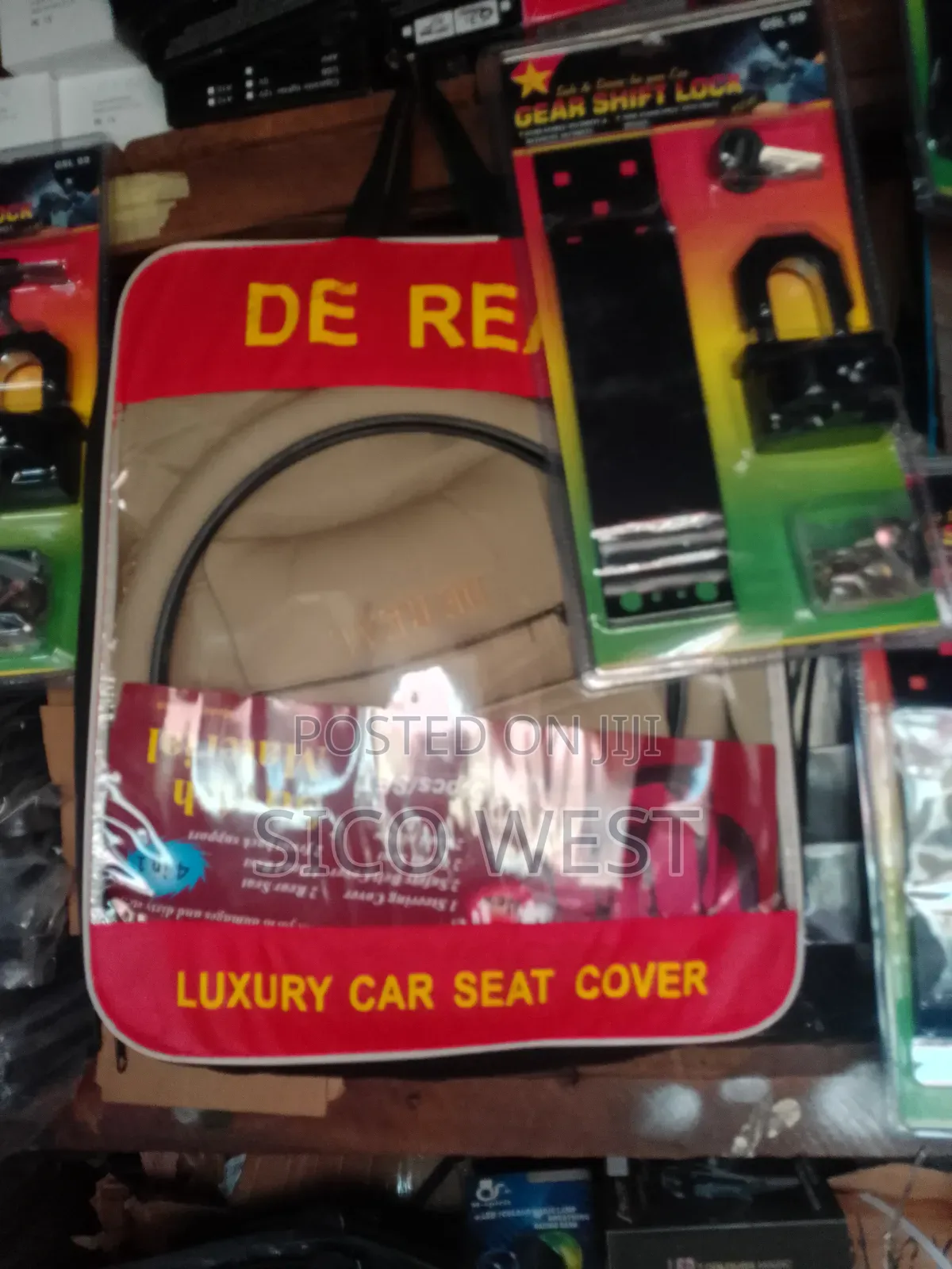 Fabric Car Seats Cover With Steering Cover