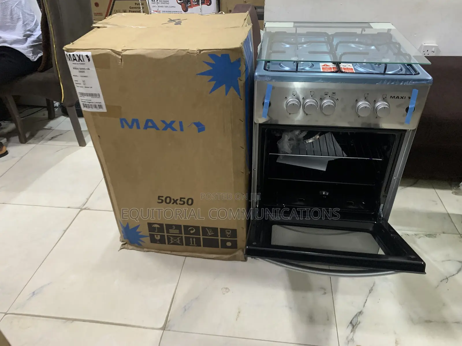 Maxi F5C40G2 4B 5050 Inox Gas Range for Cooking, Baking and Roasting