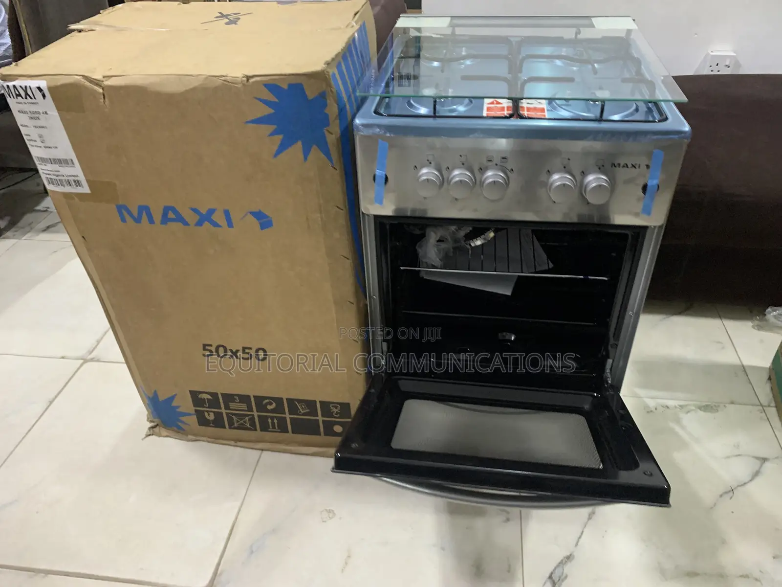 Maxi F5C40G2 4B 5050 Inox Gas Range for Cooking, Baking and Roasting