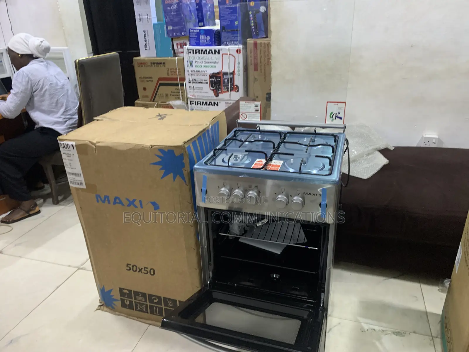 Maxi 5050 4-Burner Gas Cooker With Inox Front and Cooking Oven