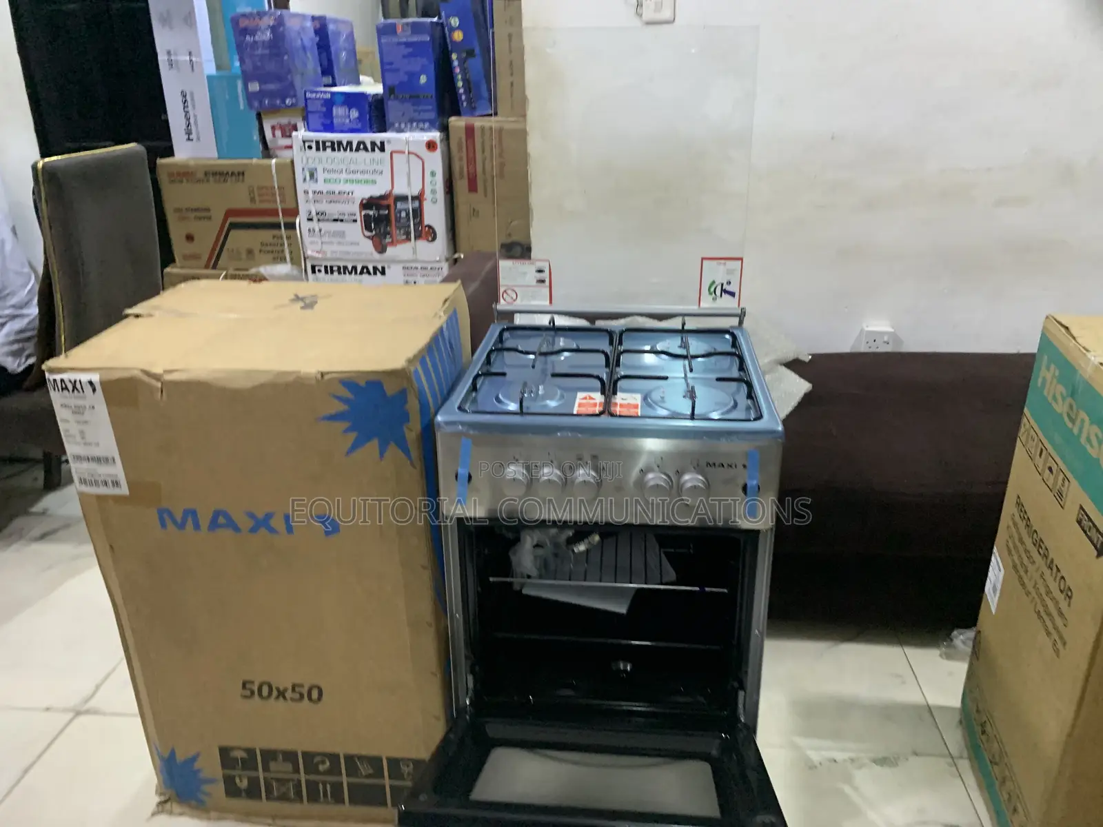 Maxi 5050 Four-Burner Gas Cooker With Sleek Inox Kitchen Finish