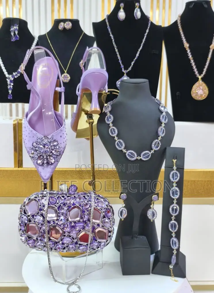 Clutch Purse and Shoe Complete Jewelry Set for Special Occasions