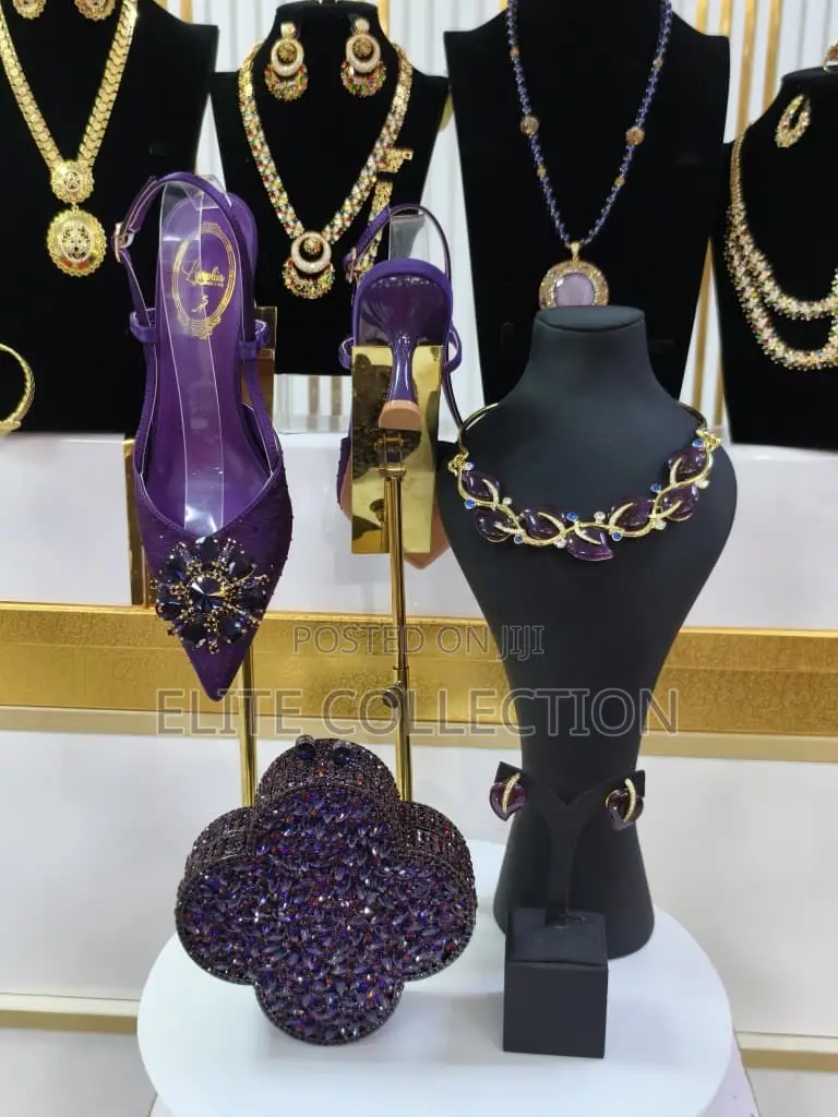 Clutch Purse and Shoe Complete Jewelry Set for Special Occasions