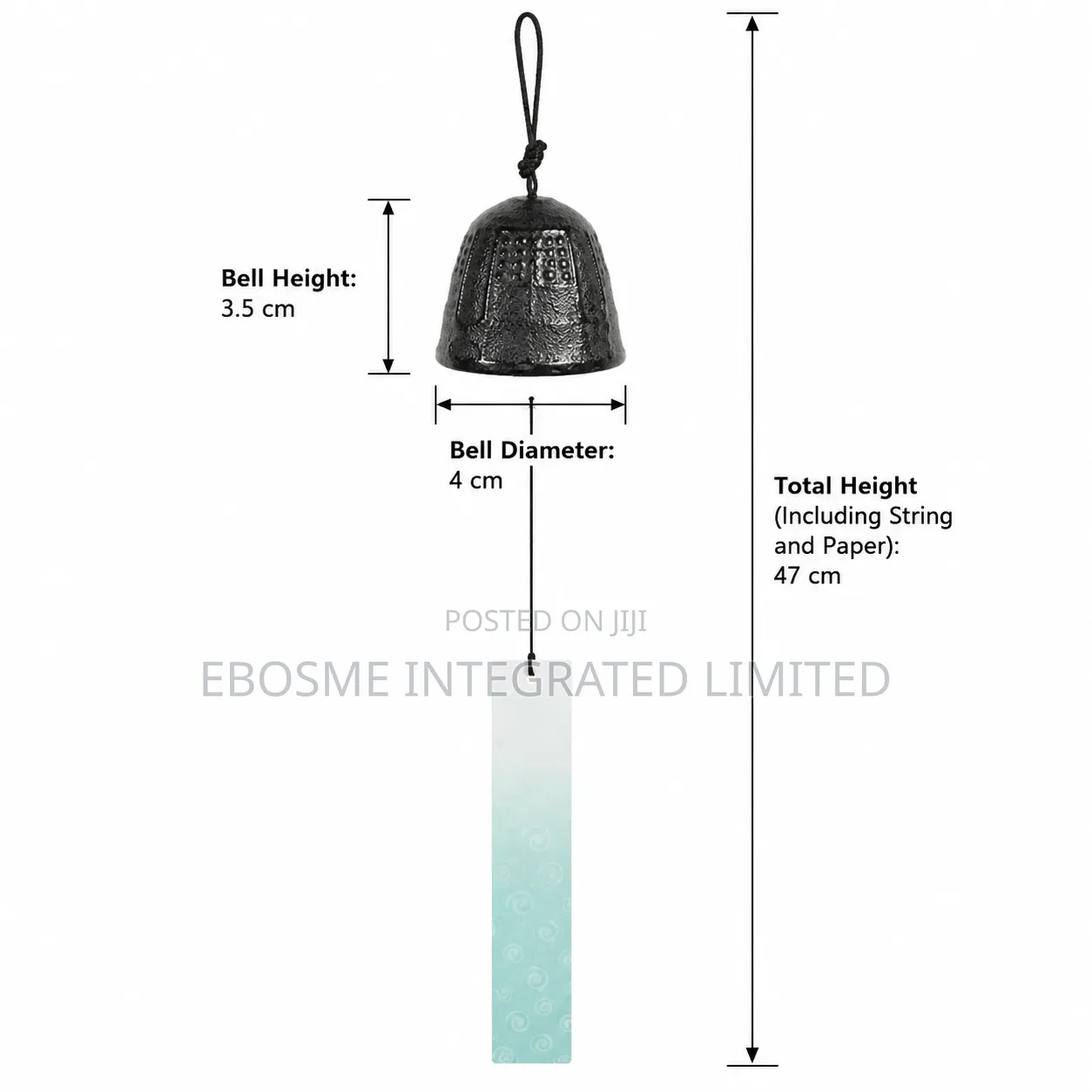 Japanese Style Iron Wind Chime – 47cm
