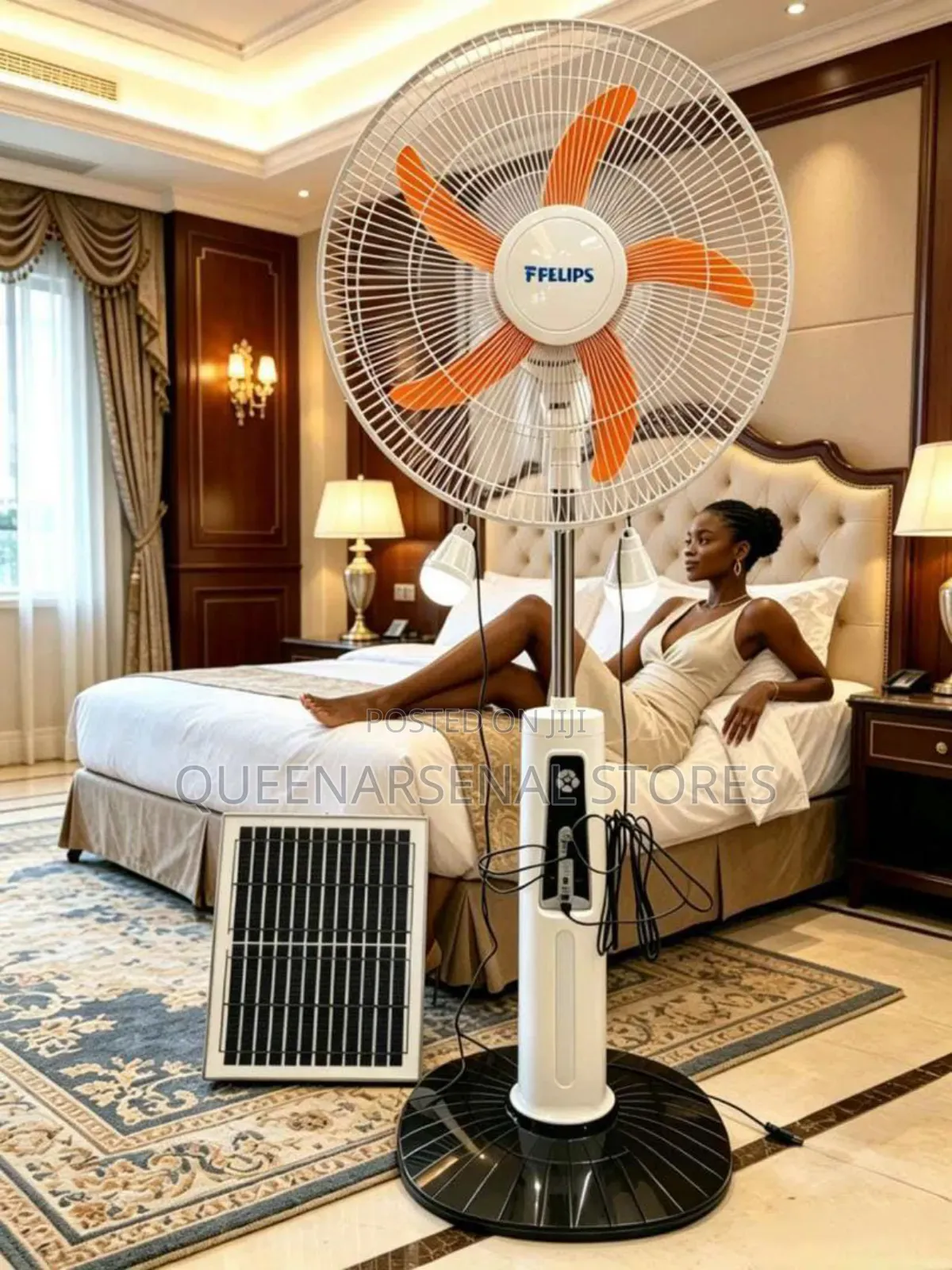 18" 3in1 Rechargeable/Solar Stand Fan