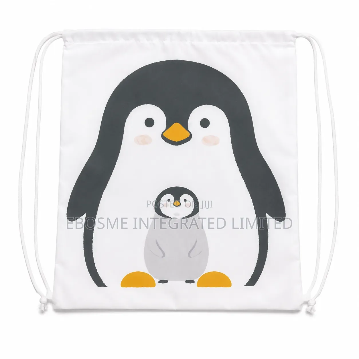 Penguin Vinyl Drawstring Knapsack Bag