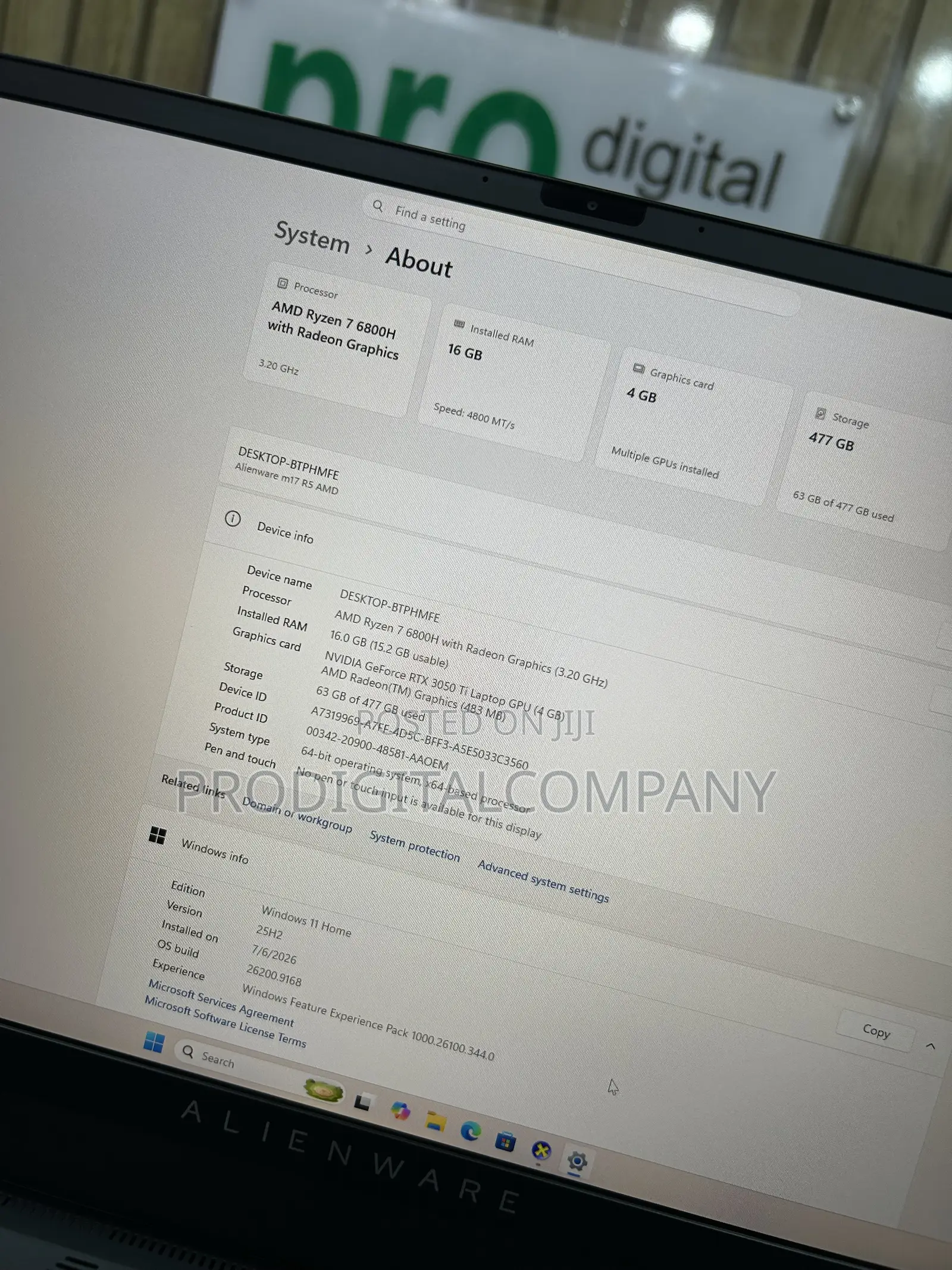 Laptop Alienware m17 R5 16GB AMD Ryzen 7 SSD 512GB