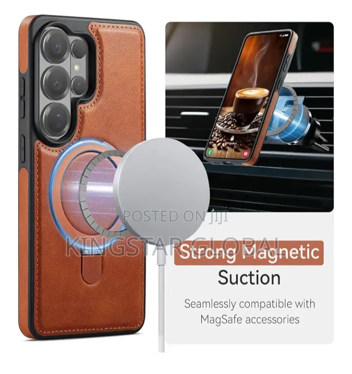 For Galaxy S26 Ultra Case With Stand Compatible Magsafe, Brown