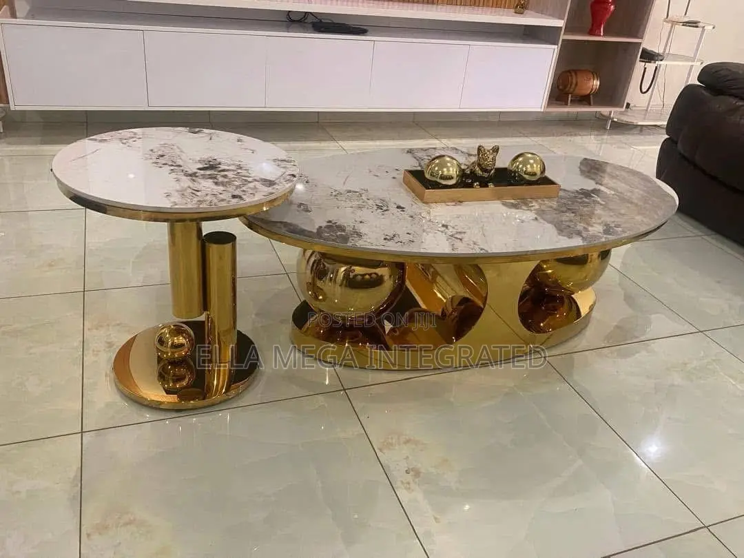 Marble Top Centre Table With 1pc Side Stool.