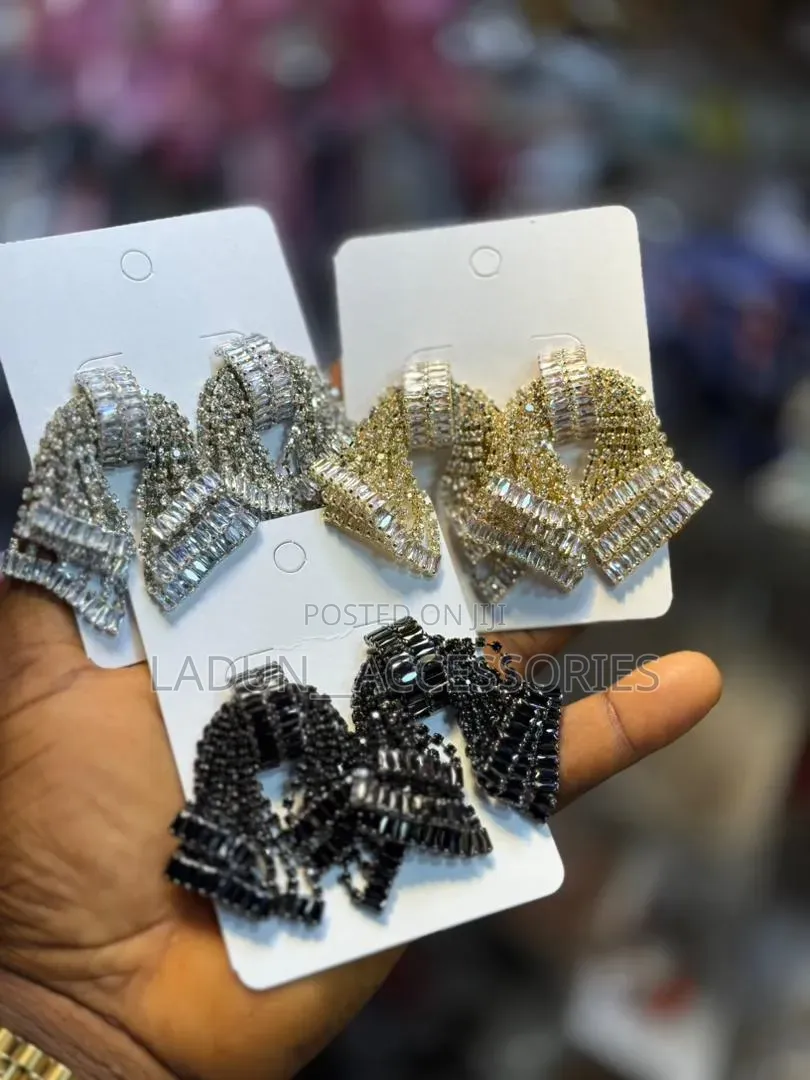Crystal Bowknot Tassel Earrings