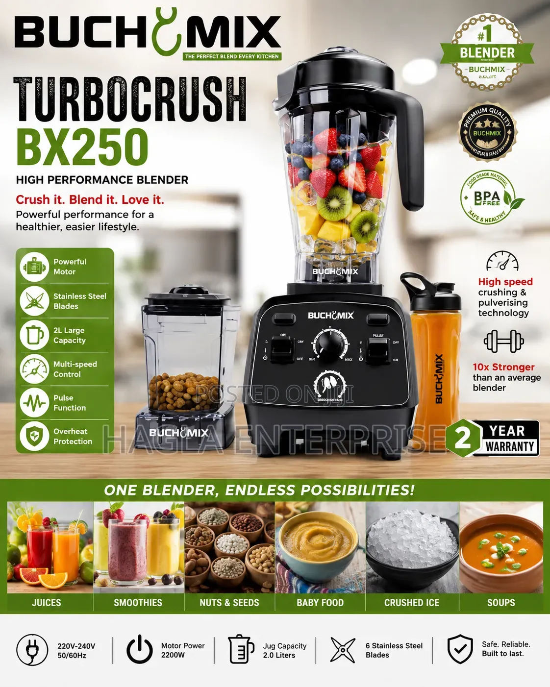 Bx250 Turbo Crush Bunch Mix Blender